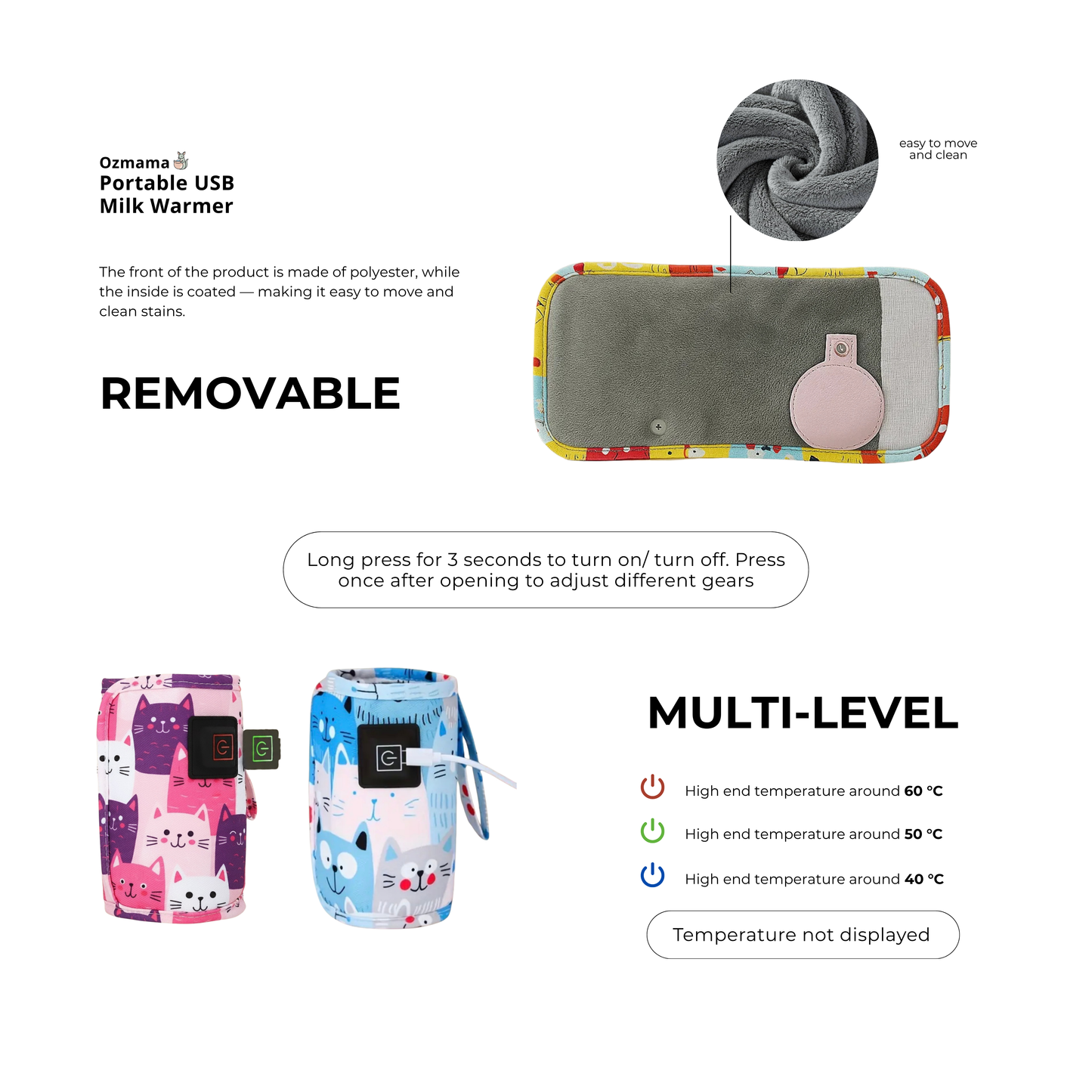 Portable USB Milk Warmer – Keeps Milk Warm with 3 Heat Levels