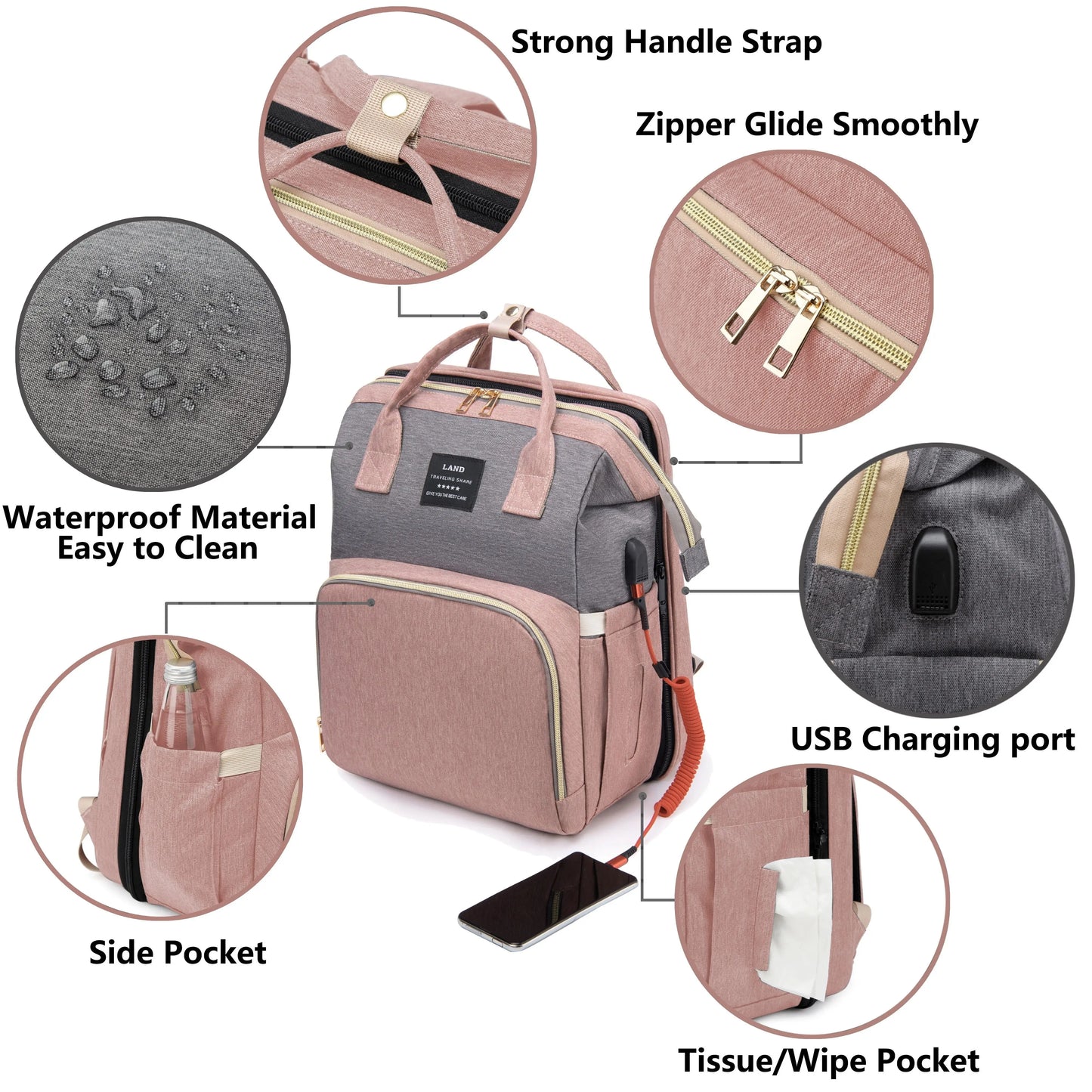 OZmama™ Baby Essentials Bag, Waterproof, High quality